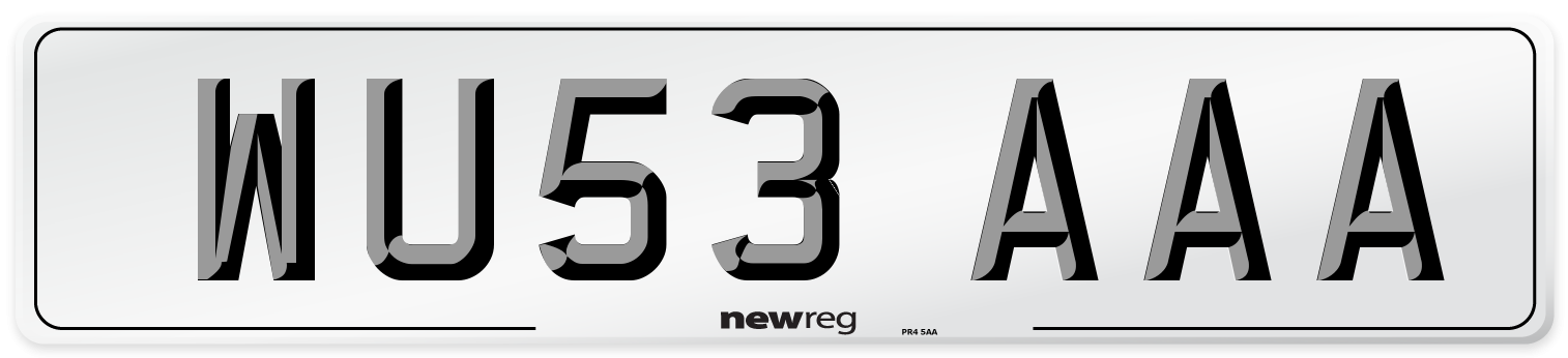 WU53 AAA Number Plate from New Reg